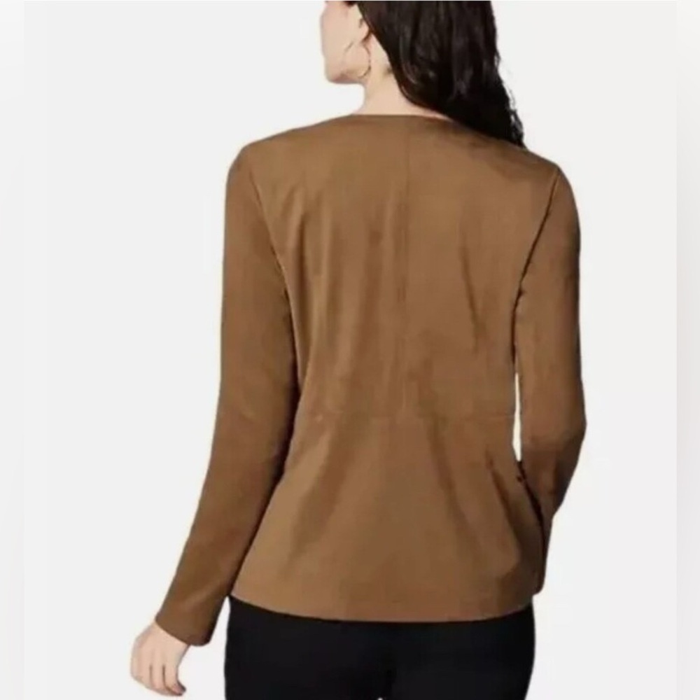 Like New J. Jill Faux Brown Suede Blazer, 2X - Picture 4 of 10